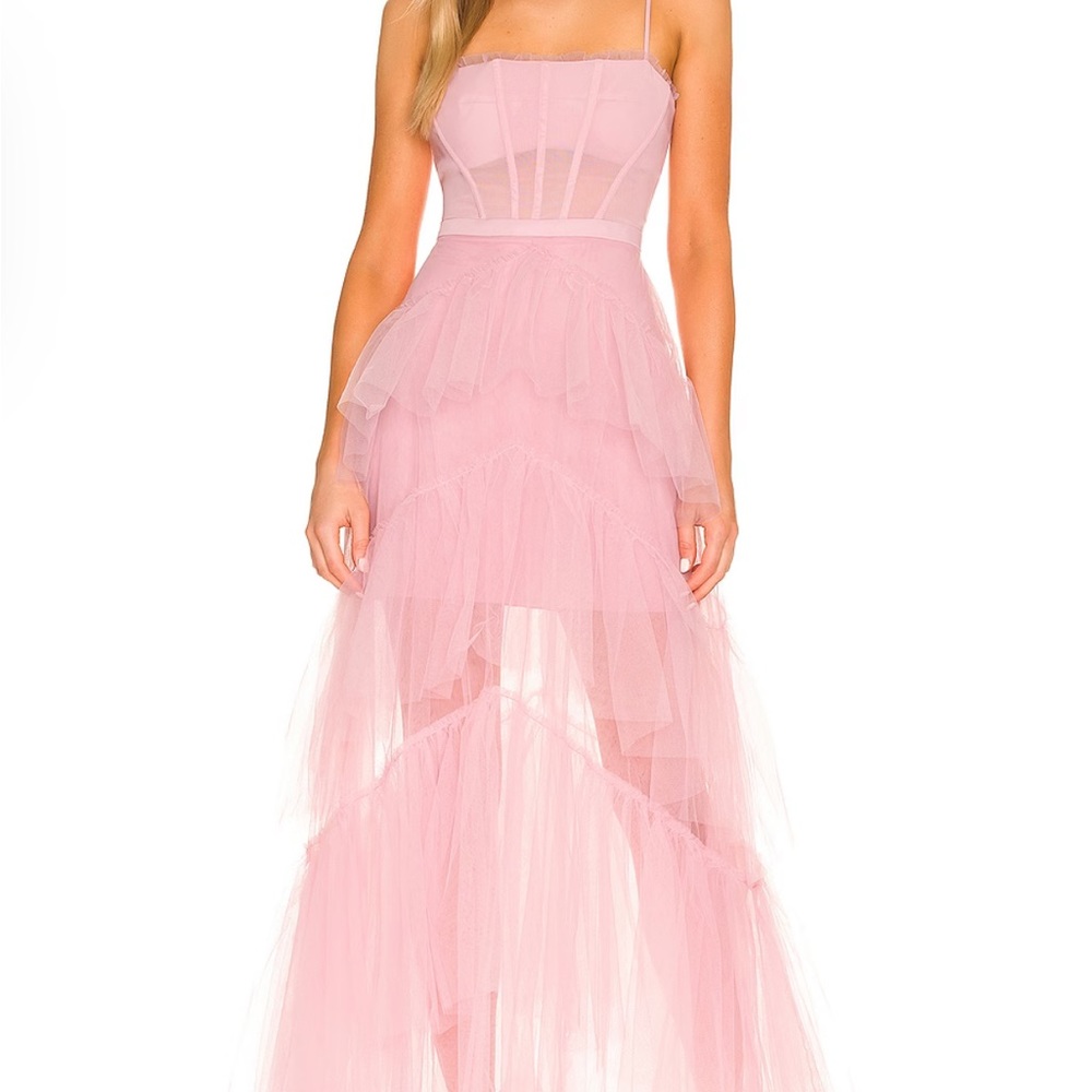 Corset Tulle Gown in Pink Tint